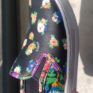 Coach floral leather loafer/slip on
